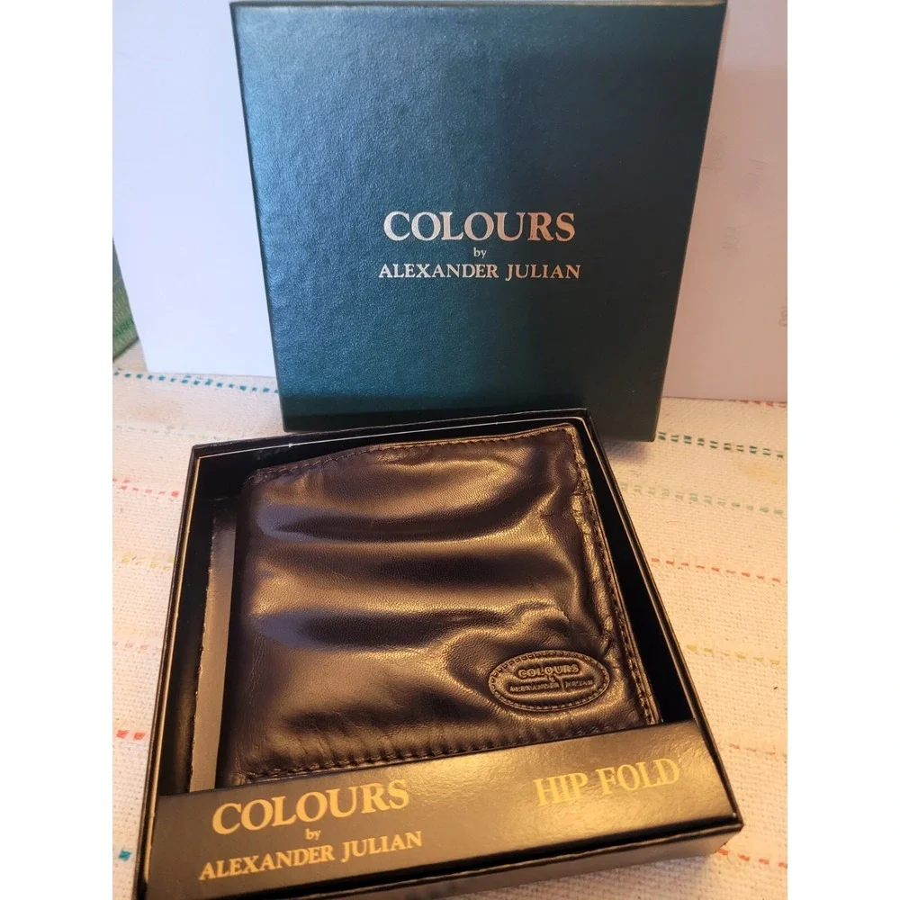Brown Colours Hip Fold Wallet By Alexander Julian